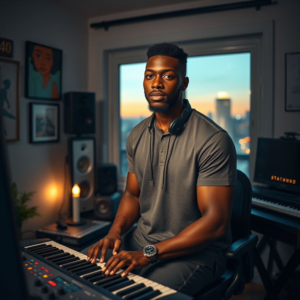 Yo, it’s Tunde here. When I’m cooking up music, it’s a vibe — kinda like a mix of hustle and heart. I start with whatever’s hit me that day: a beat bouncing in my head, a feeling, sometimes a line I can’t shake. I chill in my studio, tools all around, letting the sounds guide me. I’m not always the fastest, but I’m relentless — gotta honor the craft and the fam I’m reppin’. Real talk? I wish I’d started sooner but hey, better late and grinding than never. I’m here building, dreaming, and one day, that Grammy’s gotta land.